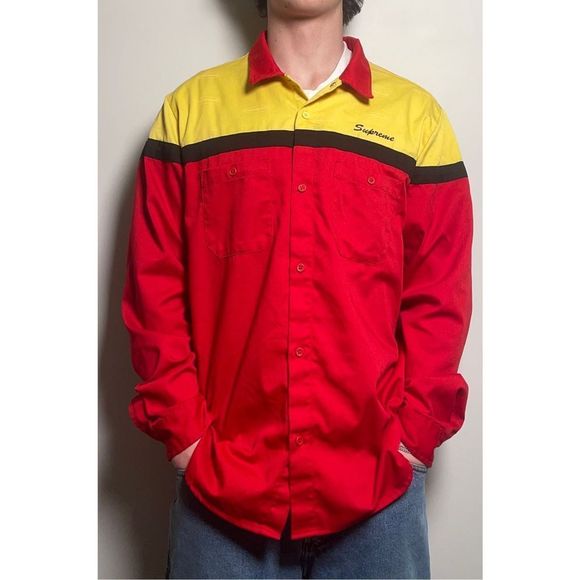RARE Supreme Long Sleeve Shop Button up FW17